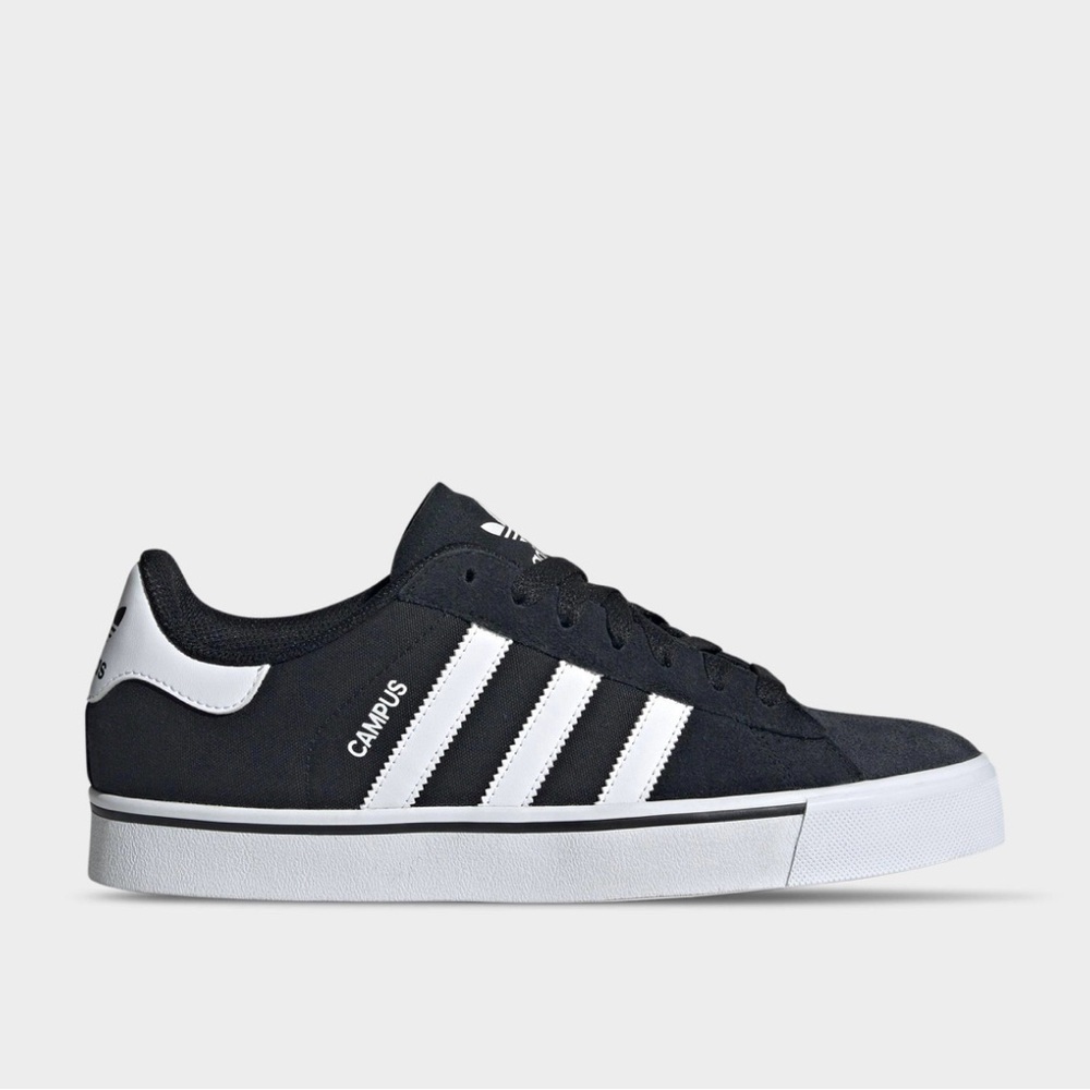 adidas Originals Campus Vulcanized Casual Shoes in Black/White/Gum NIB - Picture 3 of 9